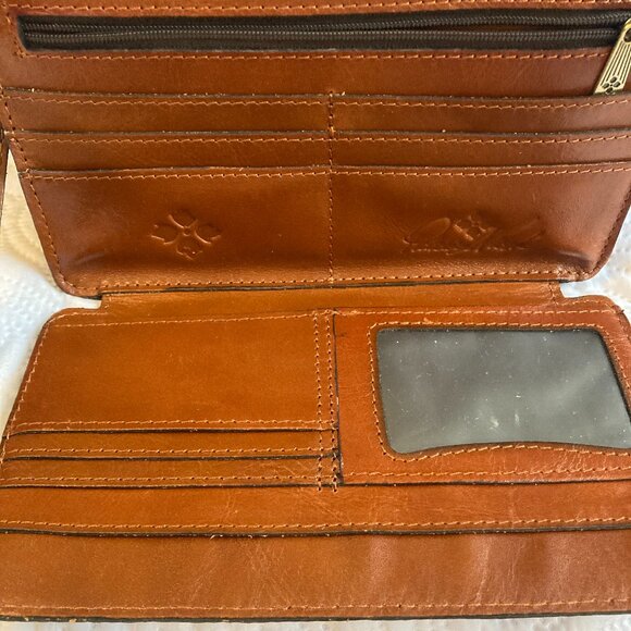 EUC Patricia Nash Leather Crackled Rose Wristlet/Clutch - Picture 13 of 14